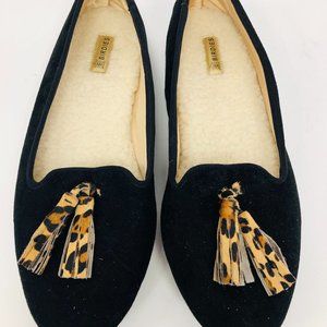Birdies Smoking Slippers with Leopard Tassle